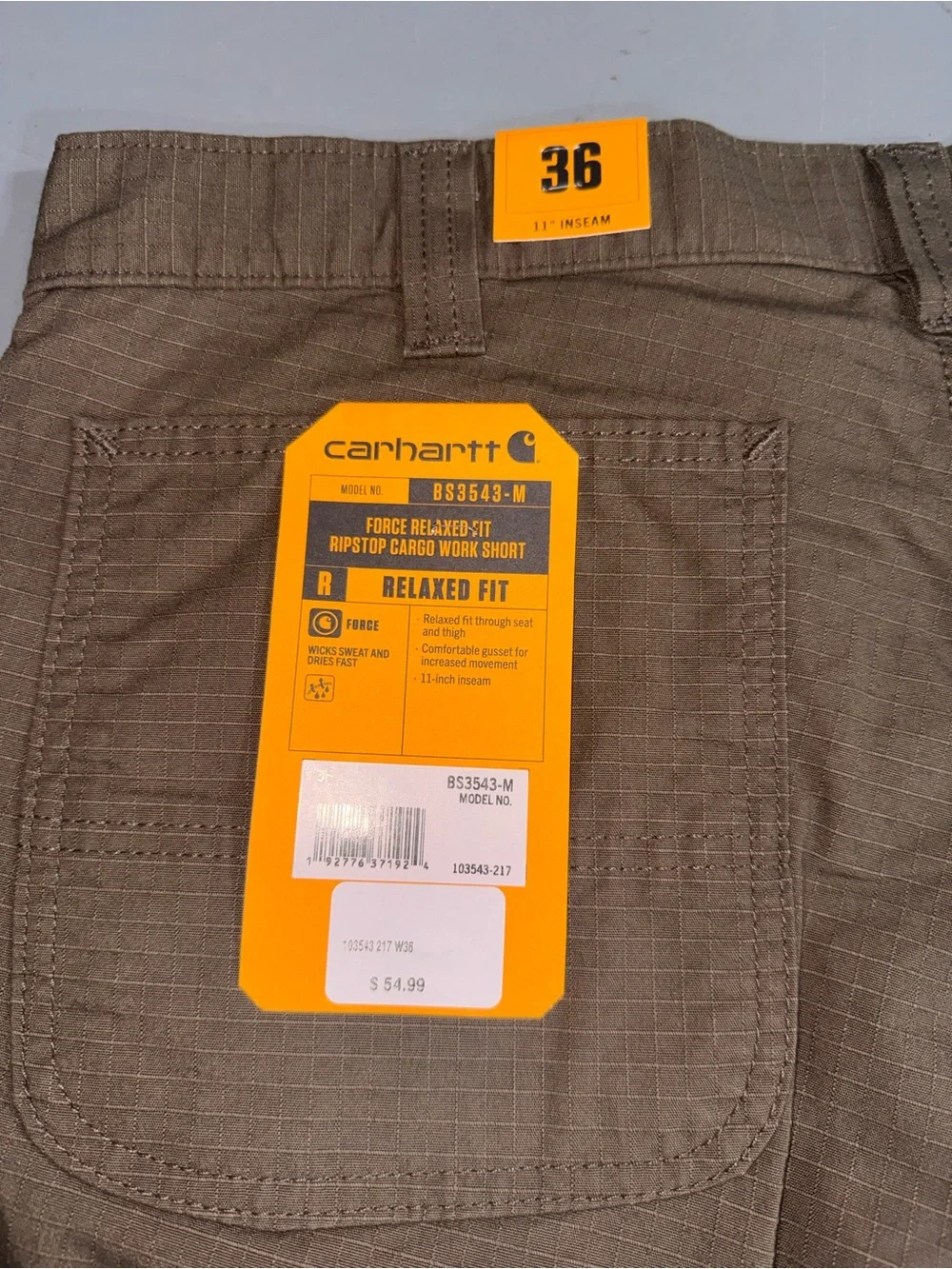Carhartt Brown Men's Cargo Shorts - Heavy-Duty Pocketed Style